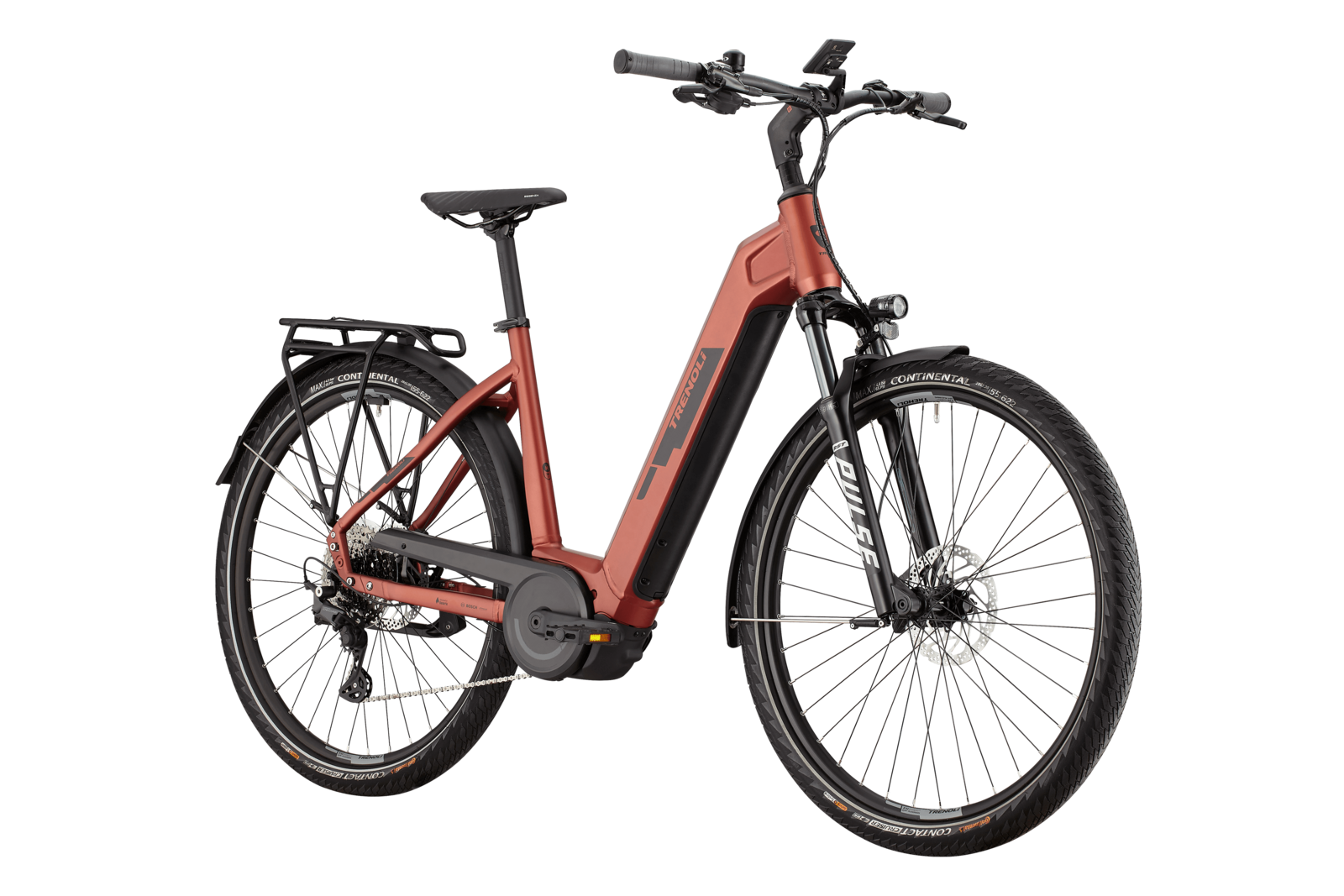 trenoli TANARO CX classico in pearl coral red – matt | City E-Bike mit 750 Wh